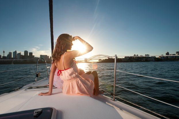 Girl on Boat Sydney Harbour